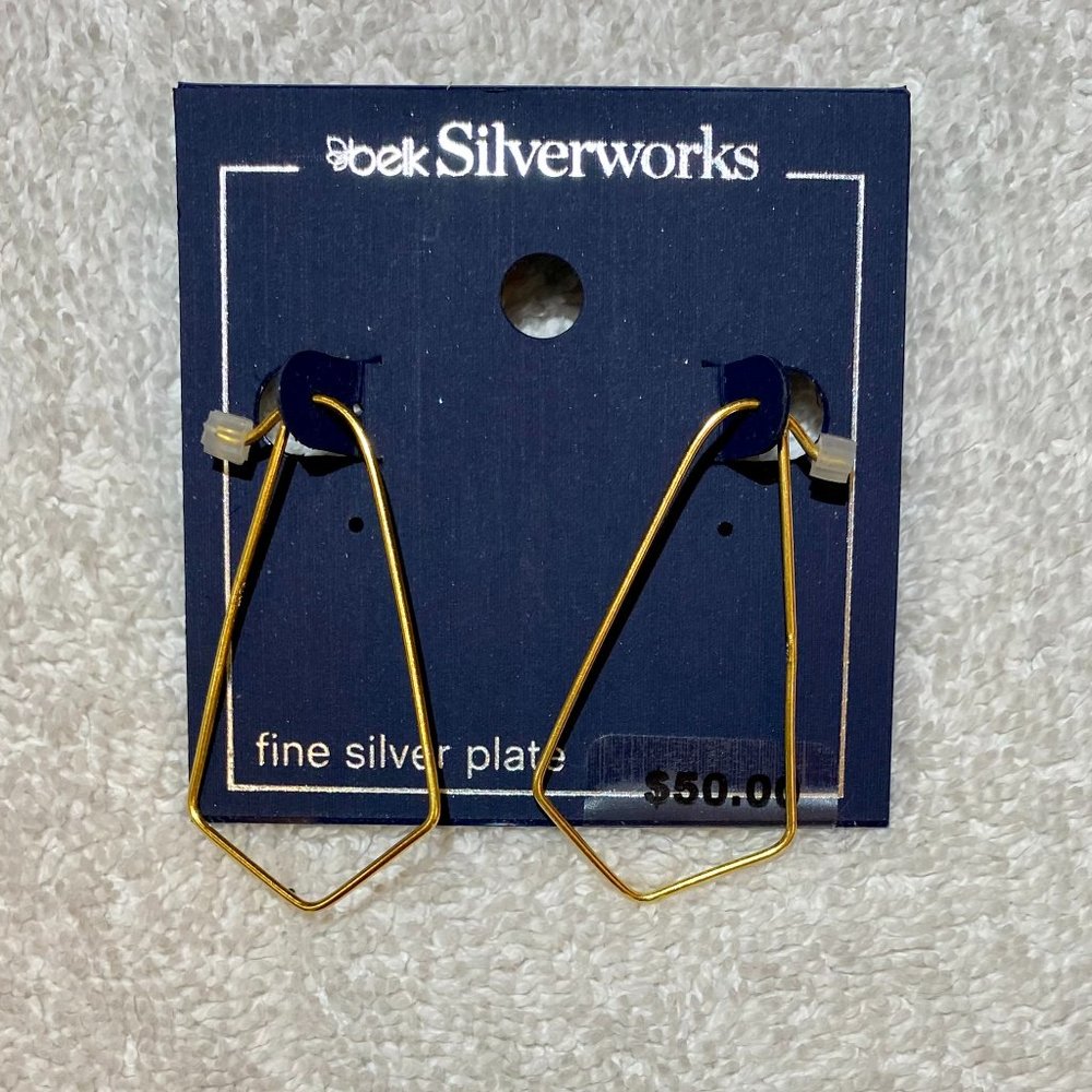 NEW Silver Plate geometric shaped earrings